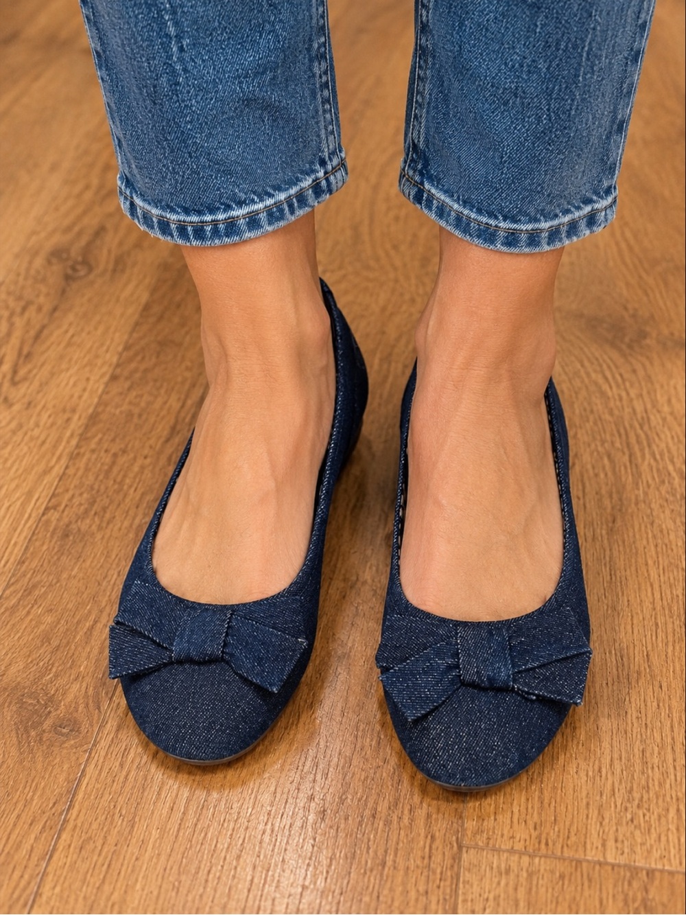 Denim slip on shoes by Clark